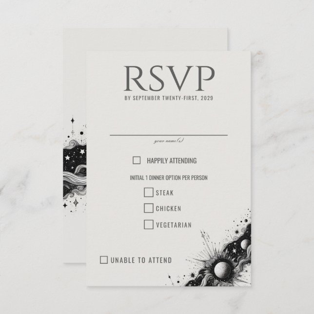 Celestial Band Food Choices RSVP Card (Front/Back)