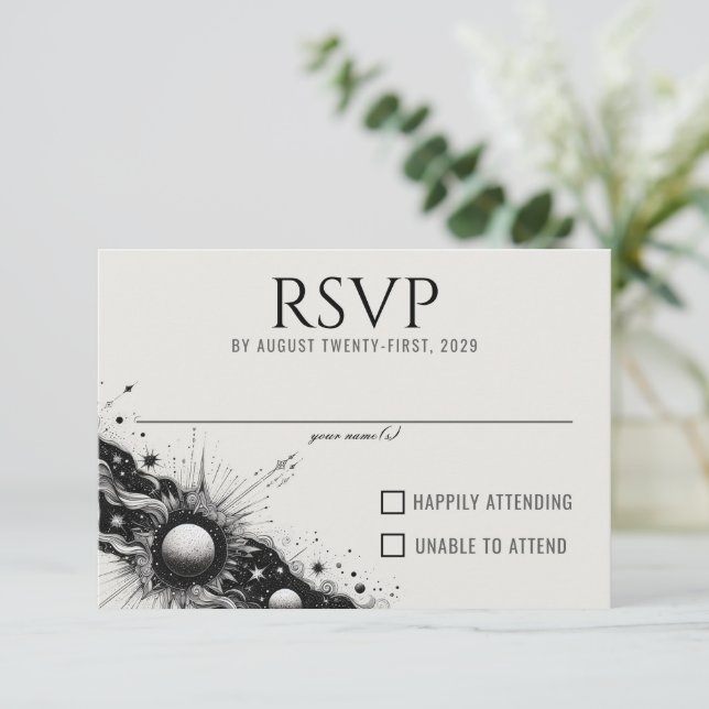 Celestial Band RSVP Card (Standing Front)