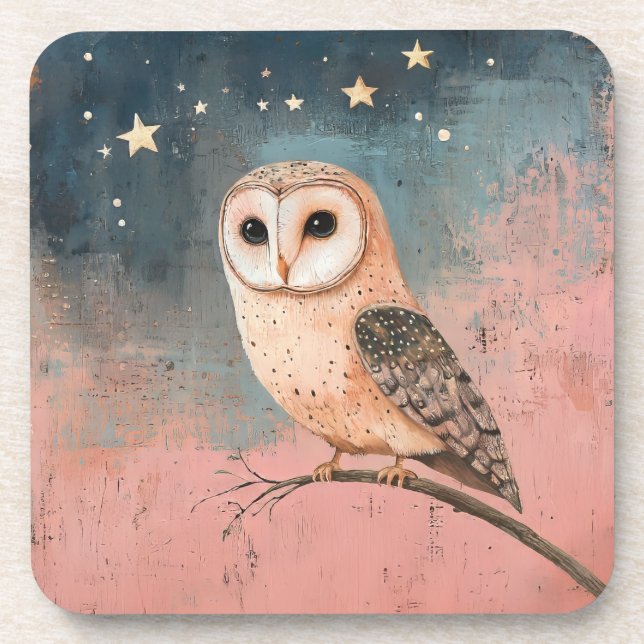 Celestial Barn Owl  Coaster (Front)