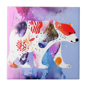 Celestial Bear with a Smile          Ceramic Tile