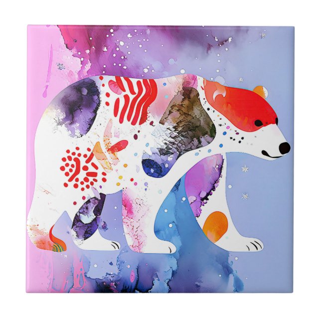 Celestial Bear with a Smile          Ceramic Tile (Front)