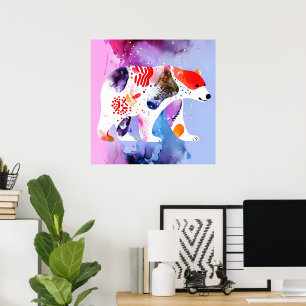 Celestial Bear with a Smile Poster