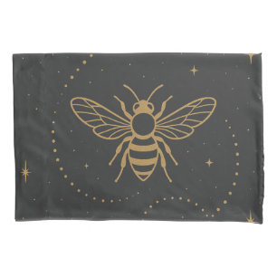 Celestial Bee Trail – Gold Cosmic Bee Pillowcase