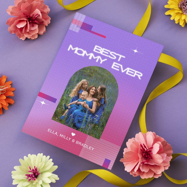 Celestial BEST MOMMY EVER Mother's Day Photo Holiday Card (Creator Uploaded)