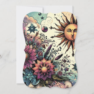 Celestial Birthday Blessings Card | Greeting Card 