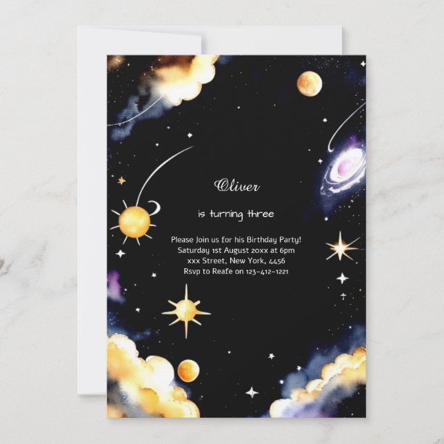 Celestial Birthday Invitation (Front)