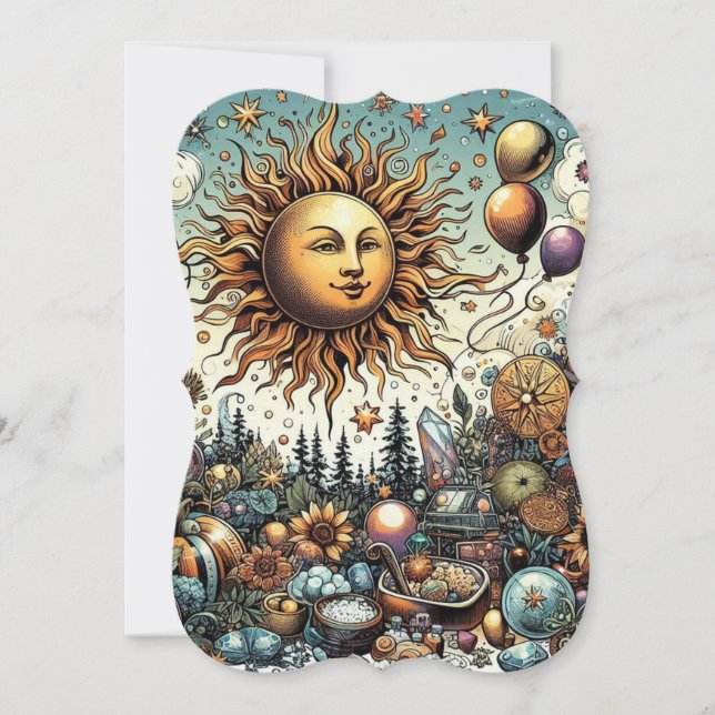 Celestial Birthday Wishes Card | Greeting Card  (Front)