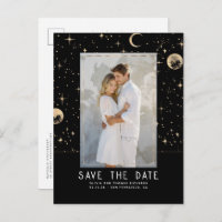 Celestial Black and Gold Stars Save The Date