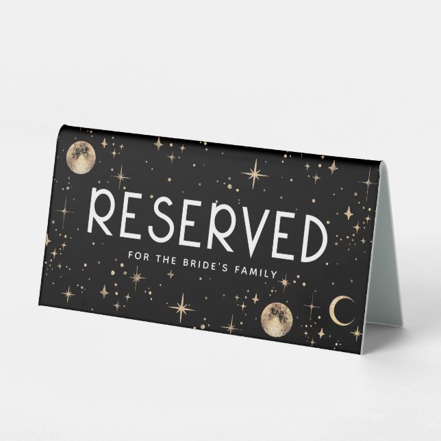Celestial Black and Gold Stars Wedding Reserved (Front)