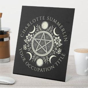 Celestial Black Business Pedestal Sign
