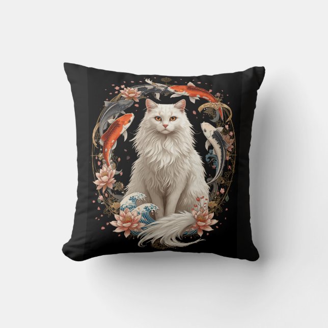 Celestial Black Cat Cushion (Front)