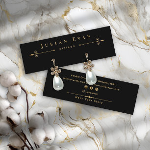 Celestial Black Gold Jewellery Earring Display Mini Business Card
