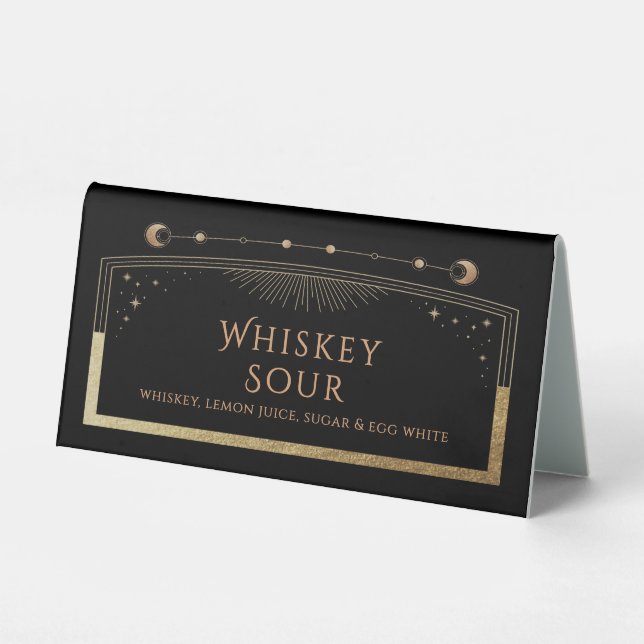 Celestial Black Gold Wedding Drinks  (Front)