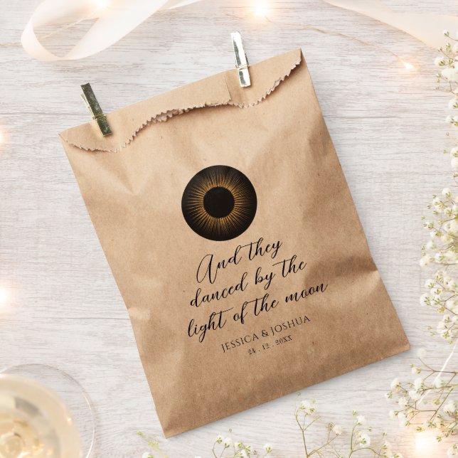 Celestial Black Mystical Sun Moon Favour Bag (Clipped)