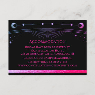 Celestial Black Purple Modern Accommodation Enclosure Card