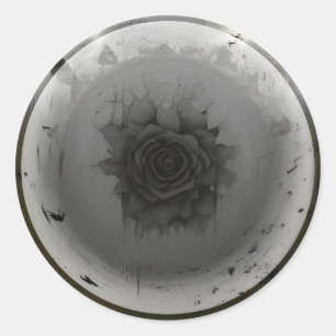 Celestial Black Rose Classic Round Sticker