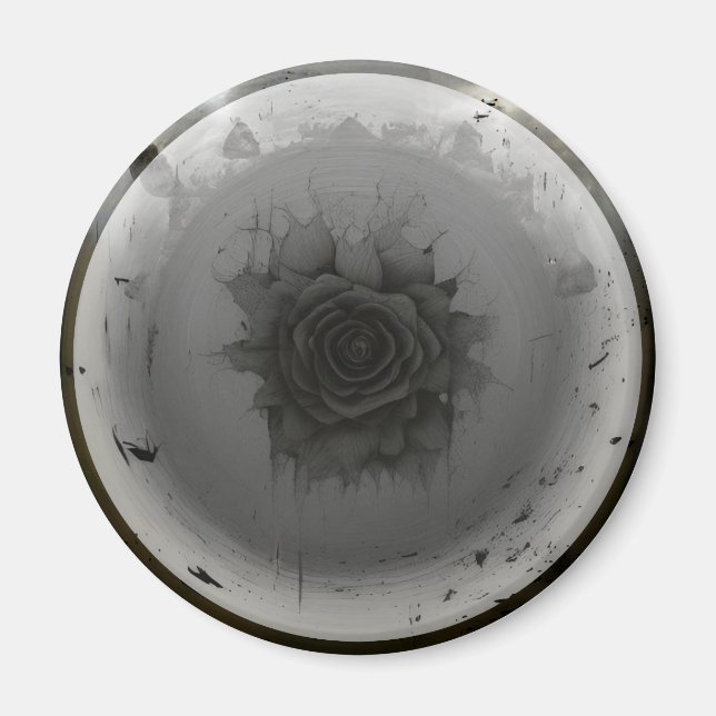Celestial Black Rose Magnet (Front)