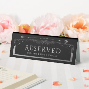 Celestial Black Silver Moon Stars Wedding Reserved