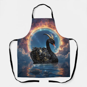 Celestial Black Swan Guardian of the Moonfire Veil Apron
