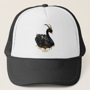 Celestial Black Swan Guardian of the Moonfire Veil Trucker Hat