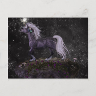 Celestial Black Unicorn Postcard