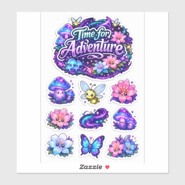 Celestial Bloom – Magical Adventure Flower Sticker (Sheet)