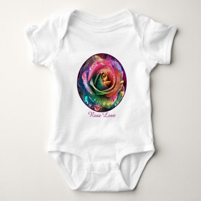 Celestial Blossom: Alien Rose Baby Bodysuit (Front)