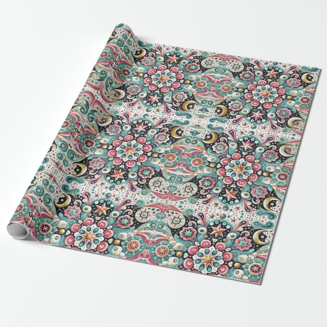  "Celestial Blossom" Wrapping Paper (Unrolled)
