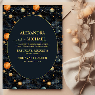 Celestial Blue and Golg Tarot Card Wedding