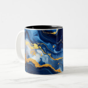Celestial Blue & Gold Marble Luxury Mug