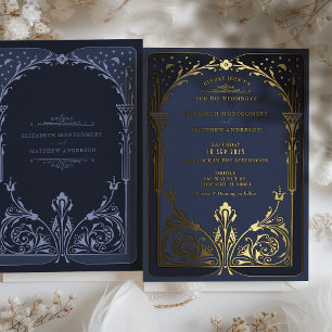 Celestial Blue Gold Storybook Victorian Wedding