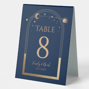 Celestial Blue Gold Sun Moon Stars Elegant Wedding