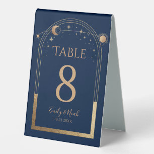 Celestial Blue Gold Sun Moon Stars Elegant Wedding