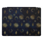Celestial Blue Gold Sun Moon Stars iPad Pro Cover (Horizontal)