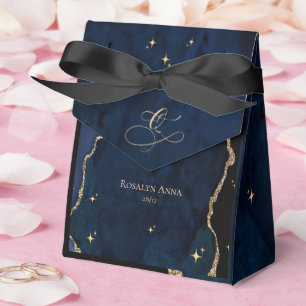  Celestial Blue Quinceanera Midnight Stars Moon  Favour Box