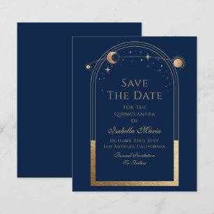 Celestial Blue Save The Date Birthday Quinceanera