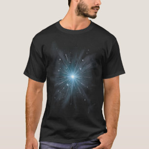 Celestial Blue Starburst Cosmic Light T-Shirt