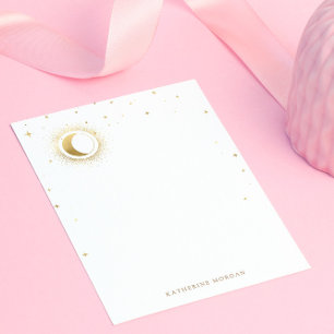 Celestial Blue Stars Moon Wedding Card