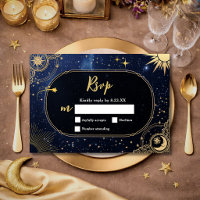 Celestial Blue Sun Moon Shooting Star Wedding