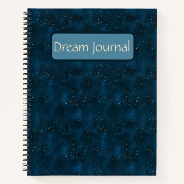 Celestial Blue & White Starry Night Dream Journal (Front)