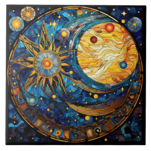 Celestial Bodies Ceramic Tile