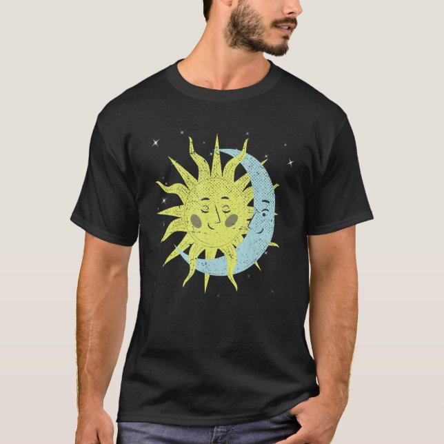 Celestial Bodies Galaxy Outer Space Sun Moon Astro T-Shirt (Front)