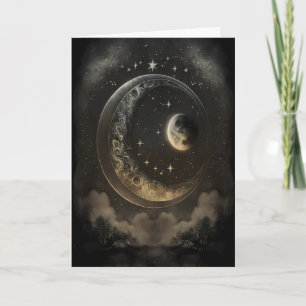 Celestial Bodies Moons Dark Academia, Antique Card