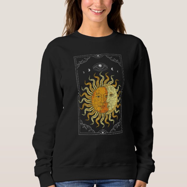 Celestial Body Boho Sun Moon Astronomy Universe As Sweatshirt (Front)