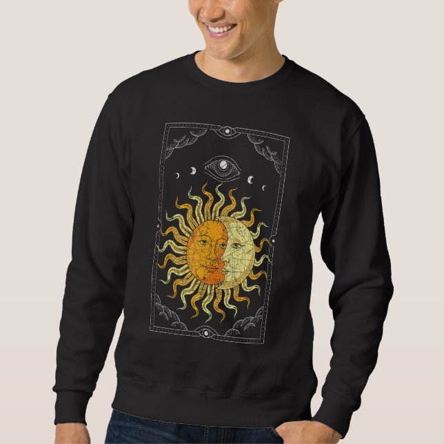 Celestial Body Boho Sun Moon Astronomy Universe As Sweatshirt (Front)