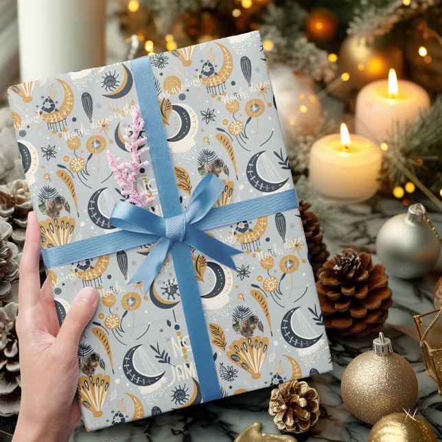 Celestial Boho Chic Personalised Wrapping Paper (Creator Uploaded)