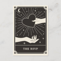 Celestial Boho Tarot Wedding RSVP Card