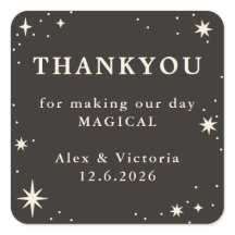 Celestial boho wedding favour thank you sticker