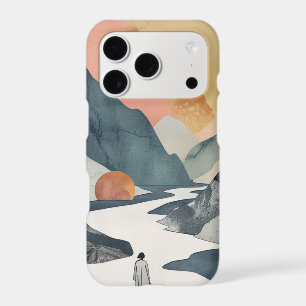 Celestial Boho Woman Golden Coral Mountain Journey