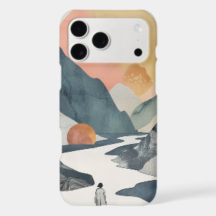 Celestial Boho Woman Golden Coral Mountain Journey